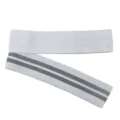 Detailed macro view of a grey striped fabric resistance band showing its weave texture - Light Gray Style / 8cm Wide