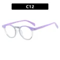 Monture de lunettes ronde rétro avec clous de riz en violet et transparent - Violet et Gris (C12)