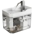 Automatic pet water fountain with transparent tank and flowing spout for cats and dogs - Electric Fountain with 1 Filter / 16.5x11.5x12cm / White