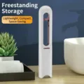 Compact white mini handheld absorbent sponge mop standing upright for desktop cleaning - White