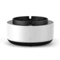 Minimalist intelligent white electronic ashtray air purifier for smoke removal. - Battery Powered / White