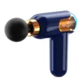 Mini pistola massaggiante portatile per muscoli blu navy e oro con display a LED - Blu