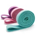 2m Knitted resistance bands set in purple, pink, and light blue for full body fitness workouts. - Light Resistance Pink