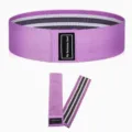 Purple fabric hip resistance band with non-slip stripes for fitness training and shaping. - 7cm Wide Thin / Purple