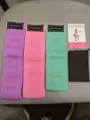 Hip resistance bands set for workout, fitness, glute training, and leg stretching with pouch. - Set of 3, 7cm Wide Thin / Multicolor Set