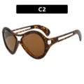 Trendy tortoiseshell demon party sunglasses with oversized brown lenses for women C2 - Tortoise (C2)