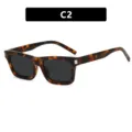 Gafas de sol vintage con montura cuadrada de carey y lentes oscuras elegantes - Carey con Lente Gris