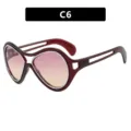 Modische Teufel-Partysonnenbrille mit rotem Rahmen und Verlaufsgläsern, Variante C6 - Transparentes Violett (C6)