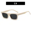 Gafas de sol cuadradas beige con lentes oscuras variante C4 para hombre y mujer - Beige/Lente Gris