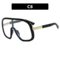 Occhiali da sole aviator oversize con montatura nera e lenti trasparenti modello C8 - C8 - Nero lucido con lente trasparente
