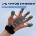 Allenatore per dita grigio a 5 dita con livelli di resistenza regolabili da 3-5kg - Upgraded Style With Wrist Strap / All Inclusive Grigio