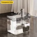 Transparent gray automatic pet water fountain for cats and dogs with silent pump - USB Model - 1 Filter Cotton / 1.5L Capacity / Transparent Gray