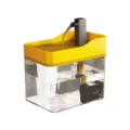 Quiet automatic pet water fountain with yellow top and large transparent tank - USB Model - 1 Filter Cotton / 1.5L Capacity / Almond Yellow