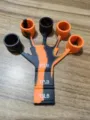 Fascia di resistenza a 5 dita camo arancione e nero con livelli regolabili - Standard Style With Wrist Strap / Arancione Mimetico