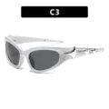 Occhiali da sole cyberpunk Y2K argento con stanghette decorative a forma di stella - Montatura Argento Lente Grigia