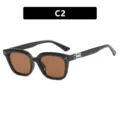 Vintage γυαλιά ηλίου cat-eye για γυναίκες με μαύρο σκελετό και καφέ φακούς ηλίου - Λαμπερό Μαύρο Τσάι