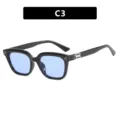 Vintage μαύρα γυαλιά ηλίου cat-eye με μπλε φακούς και ασημί καρφιά ρυζιού - Χρώμα C3 - Γυαλιστερό Μαύρο Μπλε