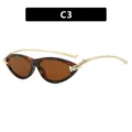 Trendy cat-eye zonnebril met schildpadmontuur en gouden metalen pootjes in model C3 - Schildpad Volledig Thee (C3)