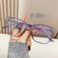 Montura per occhiali a farfalla blu trasparente anti luce blu moderna per donna - Lente Piana Anti-Luce Blu / blu trasparente