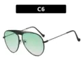 Gafas de sol de aviador clásicas con lentes degradadas verdes y montura metálica negra - Montura Verde Lentes Degradadas Verdes