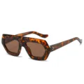 Oversized schildpad zonnebril onregelmatige geometrische vorm voor dames retro stijl - Luipaardprint