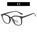 Klassische schwarze quadratische photochrome Blaulichtfilter-Brille für Kinder - Schwarz