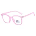 Rosa quadratische Kinderbrille mit selbsttönenden Blaulichtschutz-Gläsern C3 - Hellviolett