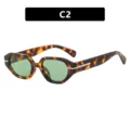 Gafas de sol carey de diseño irregular 2025 con cristales verdes modelo de variante C2 - Estilo de Marco Pequeño Irregular (C2) / Marco Floral Lente Verde Oscuro