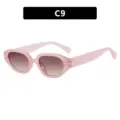 Fashionable irregular small frame sunglasses with pink frame and gradient brown lenses - Jelly Pink Tea Lens