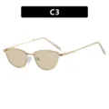 Vintage Katzenaugen-Sonnenbrille mit goldenem Metallrahmen und Bernsteinlinsen, SKU C3 - Kleiner Cat-Eye-Stil (C3) / Goldener Rahmen Helltee Gläser (C3)