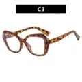 Modische mehrfarbige Brille in Schildpatt und Rot mit Blaulichtfilter und polygonalem Design - C3 - red coffee bean flower (left & right)