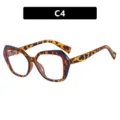 Stylisches Brillen-Gestell im Leoparden-Look mit Blaulichtfilter-Gläsern für Damen. - C4 - left & right blue & red bean flower