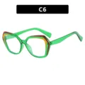 Modische grüne lichtdurchlässige polygonale Brille mit Blaulichtfilter-Kontrast - C6 - left/right red yellow transparent green