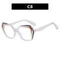 Modischer polygonale Brillenrahmen mit Farbbloecken fuer Blaulichtfilterbrillen - C8 - left/right black orange transparent