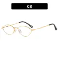 Premium gold-toned polygon metal frame sunglasses for women, SKU identifier C8 variant - C8