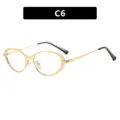 Lunettes à monture métallique ovale vintage en finition dorée C6 - Monture Dorée Verres Blancs