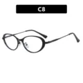 Élégantes lunettes de soleil ovales rétro avec monture en métal noir fine et style minimaliste - Monture Noire Verres Transparents
