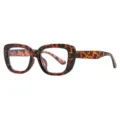 Gafas cuadradas carey elegantes con cristales anti-luz azul y remaches decorativos - Mármol Crema Lentes Transparentes