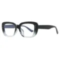 Elegantes gafas cuadradas anti luz azul con montura degradada de negro a transparente - Degradado Negro y Blanco Lente Clara