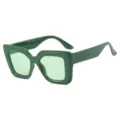 Modische übergroße quadratische grüne Brille für trendige Street-Fashion-Fotografie - Grasgrün Grüne Linse (C10)