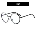 Classic round black frame glasses featuring anti-blue light lenses for eye protection - C2-Black Frame White Lens