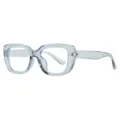 Transparent light blue square eyeglass frame with stylish silver rice nail accents - Transparent Grey Frame Clear Lens