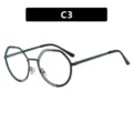 Professional oversized round dark green frame anti-blue light blocking glasses C3 variant - C3-Green Frame White Lens