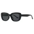 Classic black square eyeglass frames featuring minimalist silver rivet details for daily wear - Glossy Black Gray Lens