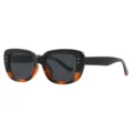 Square anti-blue light glasses frame with tortoise shell gradient and silver pins - Black and Tortoise Gradient