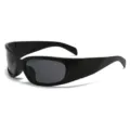 Gafas de sol deportivas Y2K negras envolventes con diseño tecnológico futurista para ciclismo - Negro Arena / Lentes Grises