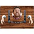 Sfondo fotografico a tema prigioniero in legno per scenografie di escape room - Tema Prigioniero (SYX-001) / 70x47cm