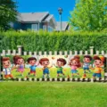 Colorful children party decoration banner for outdoor festive celebrations and events - 30x120cm (With Rope)