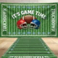 Football themed sports party backdrop and field runner set for event decoration - American Football Theme Backdrop Set / 150x90 Backdrop + 300x60 Runway