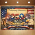 US 250th Anniversary photography backdrop with patriotic elements for Independence Day party - 95x75cm